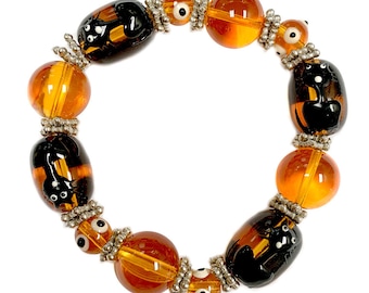 CEALXHENY Braccialetti di Halloween con interruttore a forma di zucca
