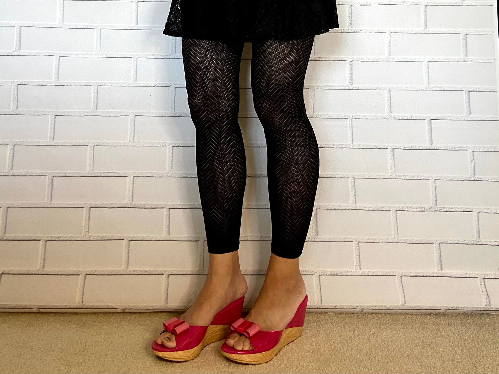 NewZigzag footless tights for women choice of Black Etsy