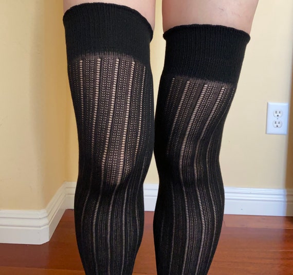 Basic Stripe Cotton-blend Knitted Over the Knee Socks Tigh | Etsy