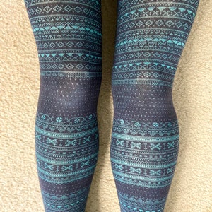Fair Isle Soft Knitted Tights for Women Socks Pantyhose, Tights Pattern ...