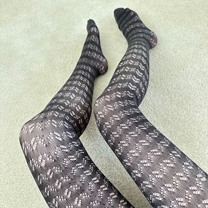 Collant per donna Linee maglia Collant neri sexy Collant autunnali, Collant per ragazze, Legging, Collant eleganti, Collant lavorati a maglia, Regalo per lei