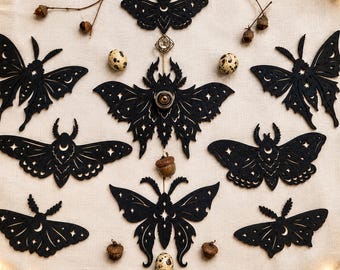 Do It Yourself Luna Moth Decor - DIY Autumn Garland With Fairy Lights - Halloween Wall Art