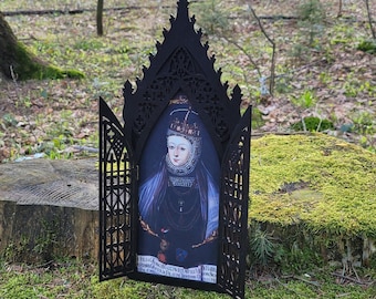 Gothic Photo Frame - Gate Shaped Wooden Frame with Opening Doors