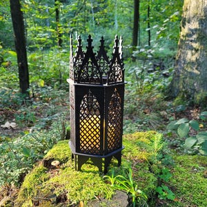 Schwarze Gothic Lampe - Mittelalterliche Style Laterne