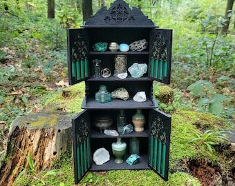 Medicine Cabinet For Etsy Witch - Gothic Book Nook • Plywood Sideboard • Dollhouse Decor