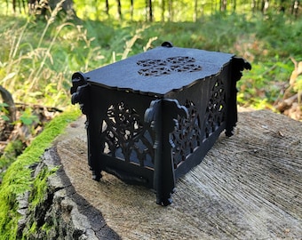 Miniature Gothic chest, Goth ornamented box