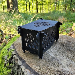 Miniature Gothic chest, Goth ornamented box