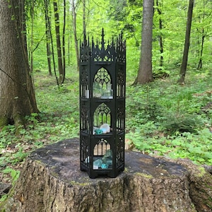 Gothic crystal tower, Hexagonal shelf, Ornamented apothecary