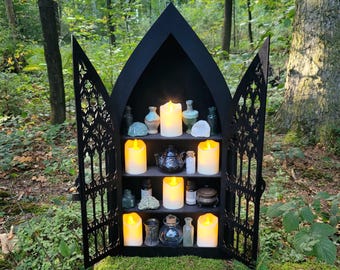 Trinket Shelf For Witchcraft Supplies · Curio Cabinet For Etsy Witch · Whimsigoth Decor · Dice Display