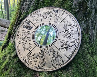 Round Convex Wall Mirror • Planetary Decor • Astrology Gift Idea