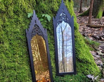 Slender Gothic mirror, Slim mirror, 14' wall mirror