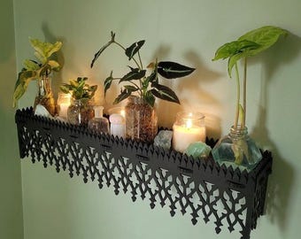 Dark Cottagecore Plant Wall Shelf • Garden Witch