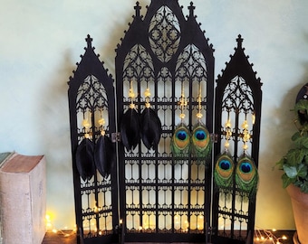 Gothic Earring Holder • Mystery Jewelry Organizer • Miniature Storage For Witch Items & Goth Earrings