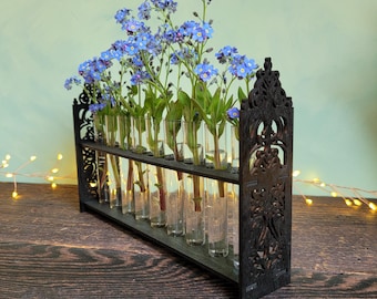 Propagation Station Plant Cuttings • Wooden Plant Stand Indoor • Garden Witch Desk Decor