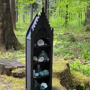 Gothic crystal shelf, Goth altar image 6