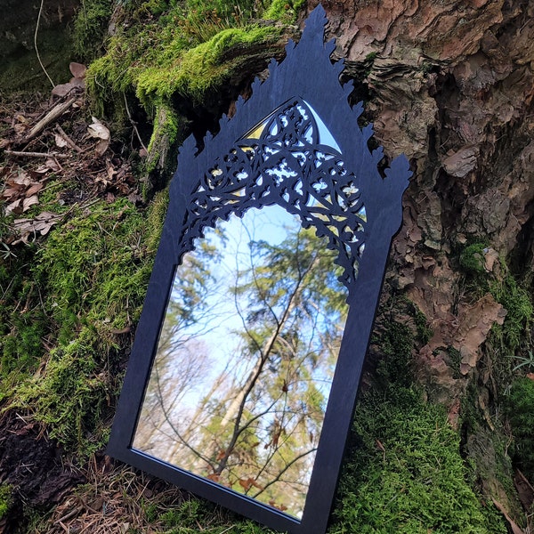 Goth mirror, ornamented mirror
