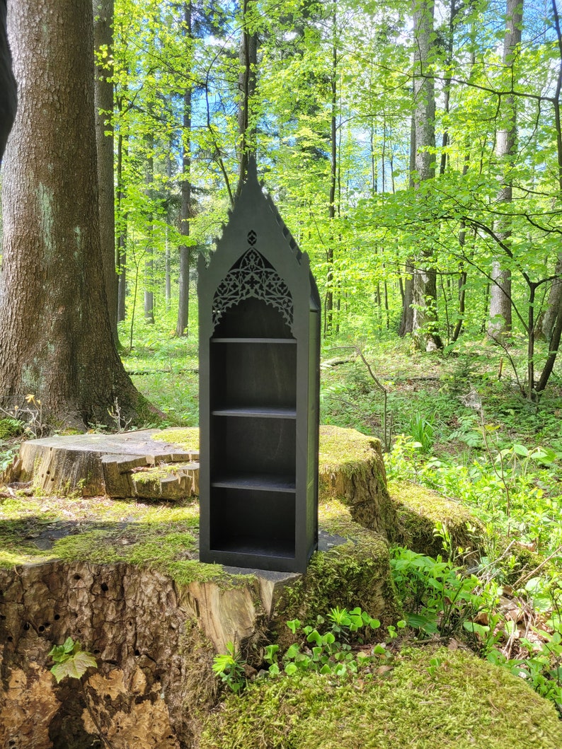 Gothic crystal shelf, Goth altar image 10