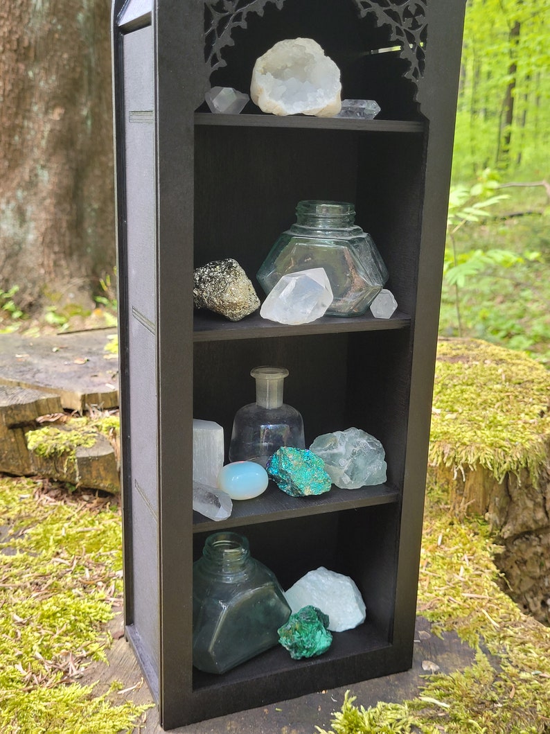 Gothic crystal shelf, Goth altar image 4