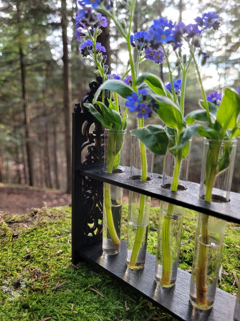 Miniature ornamented test tube stand, Miniature flower stand, Miniature Propagation stations image 4