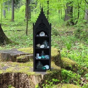 Gothic crystal shelf, Goth altar image 7