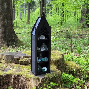 Gothic crystal shelf, Goth altar image 2