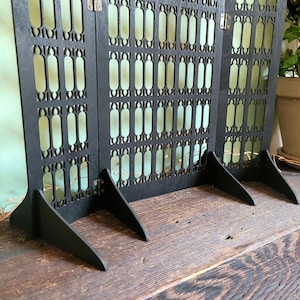 Gothic Jewelry Stand • Cathedral Window Black Stained Wood • Earring Organizer & Collector Display image 5