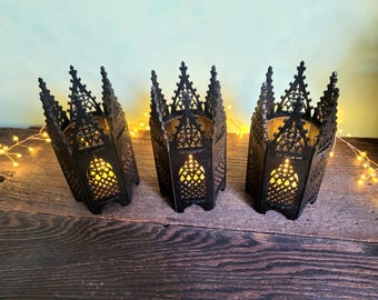 Gothic Candle Holder - Cozy Lighting Decorative Tealights - Medieval Decor Tea Light Lantern