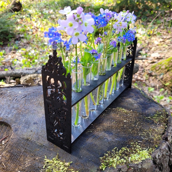 Verzierter Miniatur-Reagenzglasständer, Miniatur-Blumenständer, Miniatur-Vermehrungsstationen