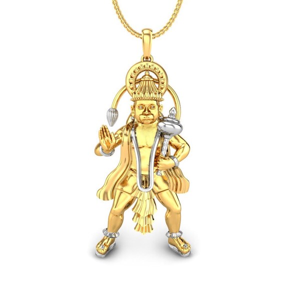 Lord Hanuman Pendant Gold pendant 925 Silver jewelry men s jewelry handmade jewelry without chain gold plated gift for him