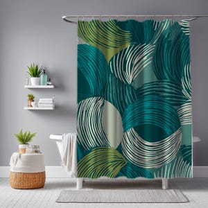 Modern Abstract Shower Curtain : 100% Quick-Drying Strong Polyester