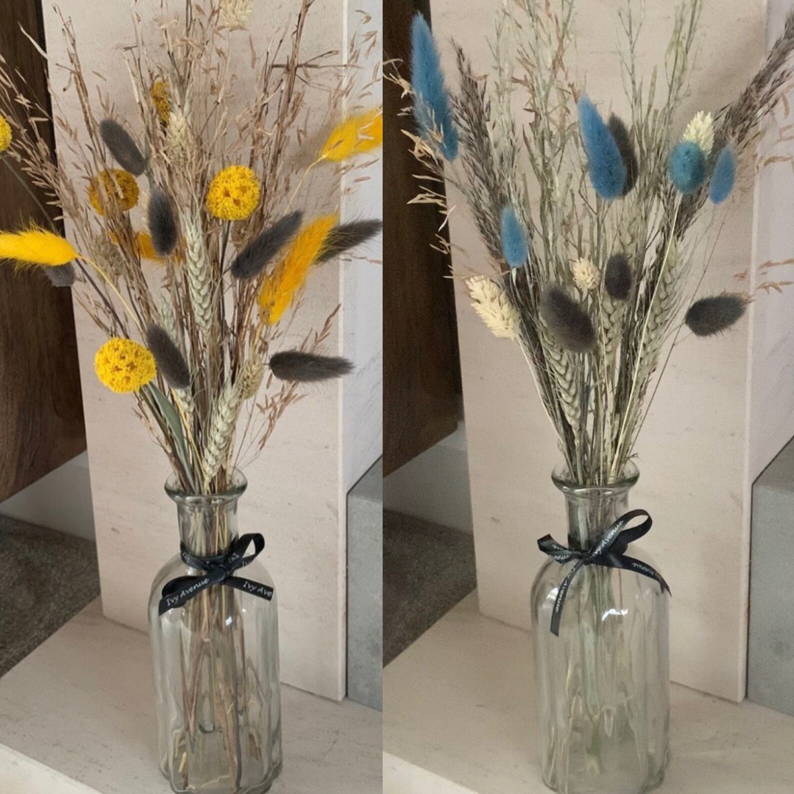 Dried bunny tail floral arrangement in vase Etsy