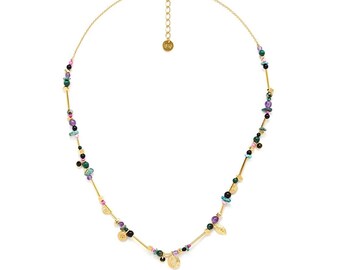 Billie Multi Gemstone Gold Necklace