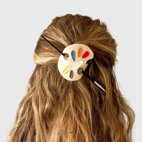 Palette Hair Pin, Haarschmuck aus buntem Ton