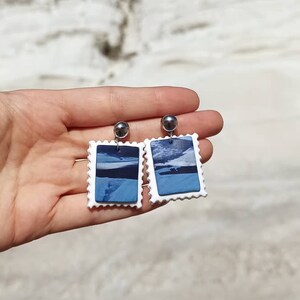 Milos Island Polymer Clay Earrings: Sarakiniko Beach Statement Jewelry