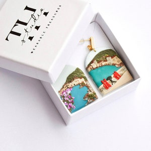 Mani Griechenland Ton Ohrringe: Sommer Landschaft Schmuck