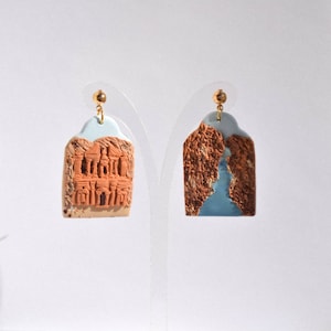 Petra Jordan Clay Earrings: Hand-Sculpted Travel Souvenir