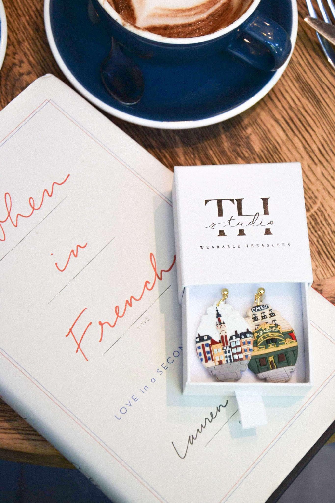 Lille France Clay Earrings: Hand Sculpted French Souvenir