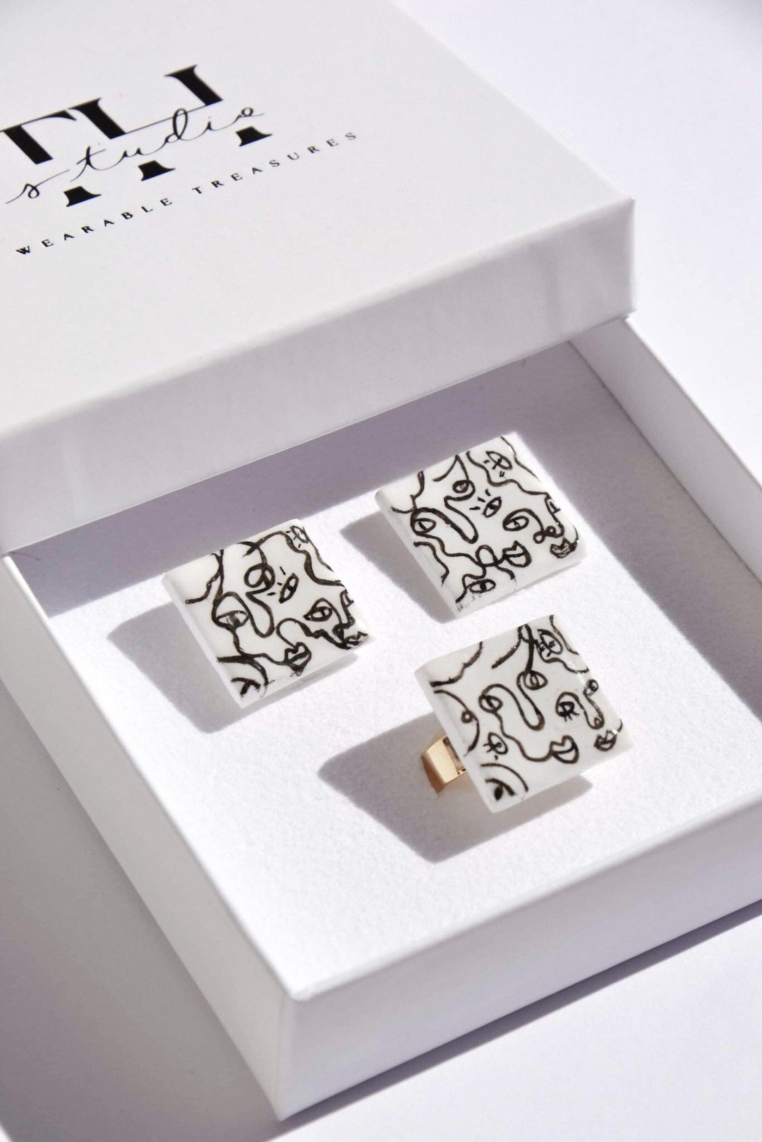 Picasso Jewelry Set, Art Inspired Jewelry, Gift Box for Art Lovers