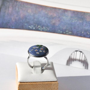 Anillo de Claude Monet: Pintura de Nenúfares, regalo para amantes del arte