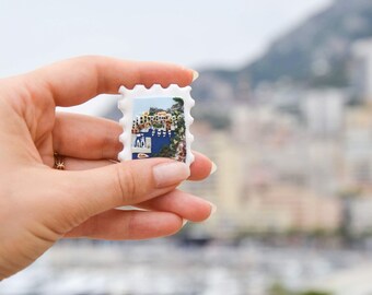 Monaco fridge magnet, Gifts for travel lovers, Post stamp magnet