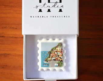 Positano Italy Magnet: Amalfi Coast Polymer Clay Travel Gift