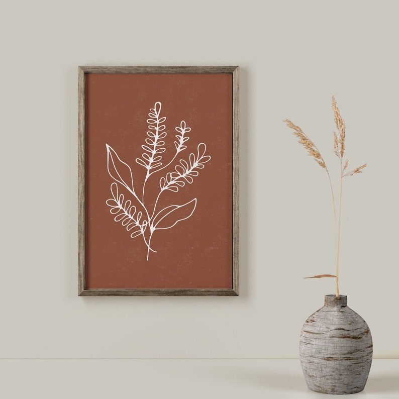 Blumen mit weißen Linien Blumen Wandkunst weißes Blatt ...