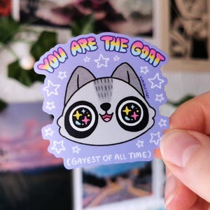 Gayest Of All Time Waschbär Matt Vinyl Aufkleber | wasserdichtes Laptop Hydroflask Journal Skizzenbuch Cute Silly