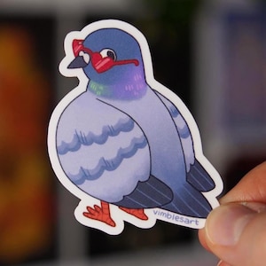 Herz Brillen Taube Sticker | Mattes wasserdichtes Vinyl