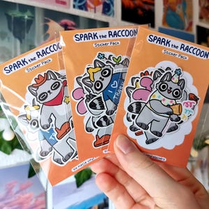 Stickerpakket wasbeer | Set van 6 stickers | Matte vinylstickers | waterdichte laptop hydroflask dagboek schetsboek schattig gek