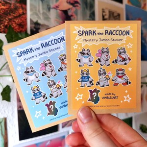 Raccoon Jumbo Sticker Mystery Bag | Matte Vinyl | waterproof laptop hydroflask journal sketchbook cute silly