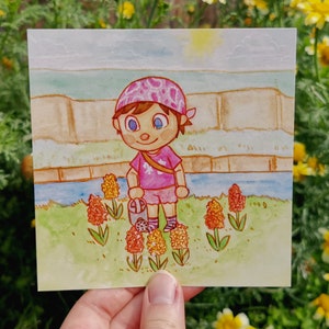 VENTA Impresión artística de postal de acuarela de Chill Game