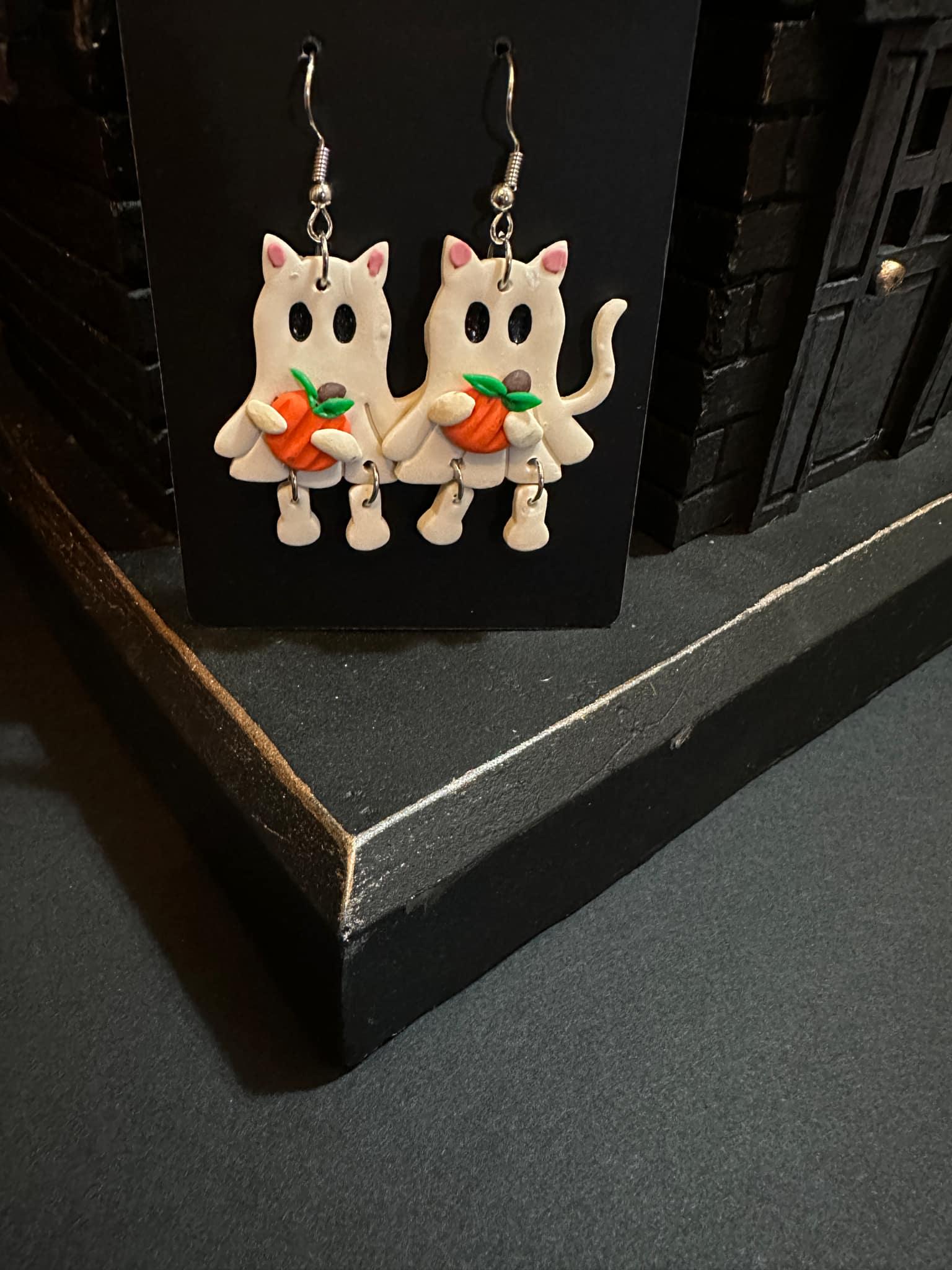 Orecchini A Tema Halloween – Set Zucca, Gatto E Fantasma In Acrilico, Lunghi 6,4 Cm, Regalo Per Donne E Ragazze - 3