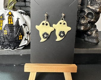 Glow-in-the-Dark Ghost Earrings: Handmade Polymer Clay Halloween Jewelry