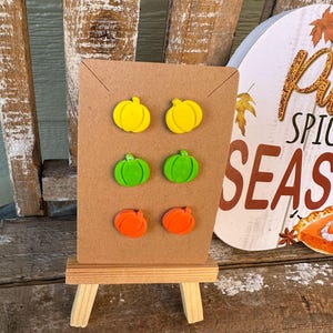 Polymer Clay Pumpkin Stud Earrings: Fall Autumn Jewelry Gift